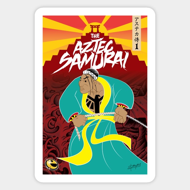 The Aztec Samurai Official Shirt Sticker by mredthefed